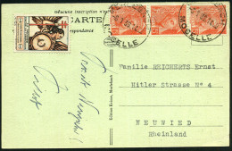 FRANKREICH 1939 (6.1.) Tbc-National-Komitee, Spendenmarke 1936 (Engel Mit Tbc-Kreuz) + 3x 15 C. Hermes, Klar Gest. Ausl. - Maladies