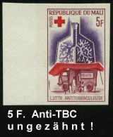 MALI 1965 5 F. Rotkreuz-Marke: "Kamp Der Tuberkulose" = Mobile Tbc-Station (u. Lungenflügel)  U N G E Z . , Postfr. Rand - Maladies