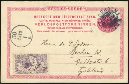 SCHWEDEN 1904 (23.12.) Ausl.-P 10 Öre Wappen, Rot (Frageteil) + Tbc-Spendenmarke Viol. (Mutter Mit Kind) Klar Gest. Ausl - Maladies