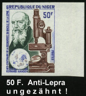 NIGER 1973 50 F. "100 Jahre Entdeckung Des Lepra-Erregers", Gerhard Hansen (= Arzt, Biologe, Zoologe)  U N G E Z .  Rand - Maladies