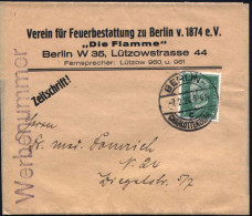 BERLIN-/ C/ CHARLOTTENBURG 2 1929 (7.2.) 1K-Brücke Auf Zeitungs-Sb.: Verein Für Feuerbestattung Zu Berlin V. 1874 E.V./" - Médecine