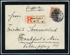 HALLE/ (SAALE)1 1913 (16.7.) 1K-Gitter (etw. Schwer) Auf EF 30 Pf. Germania + RZ: Halle (Saale)1/a, Trauer-R-Bf. N. Ffm. - Medicine