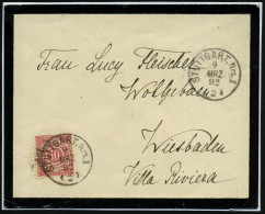 STUTTGART Nro.1/ (2) 1892 (9.3.) 1K Auf Württbg. 10 Pf. Ziffer, EF Auf Adels- T R A U E R - Bf., Rs. Abs.-Vordruck:  W I - Médecine