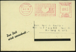 STUTTGART 13/ ROBOKARDIN/ BIKA-HERZSTÄRKUNG 1939 (24.2.) AFS Francotyp = Herz Auf (halber) Reklame-Kt. BIKA (Dü.E-5CG) - - Médecine