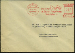 AUGSBURG 2/ Diplom-Optiker/ A.Braun.. 1943 (31.12.) AFS Francotyp = Brille (rs. Abs.-Vordruck) Klar Gest. Fernbf. (Dü.E- - Disease