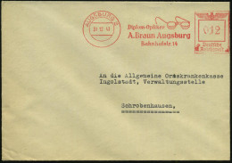 AUGSBURG 2/ Diplom-Optiker/ A.Braun.. 1943 (31.12.) AFS Francotyp = Brille (rs. Abs.-Vordruck) Klar Gest. Fernbf. (Dü.E- - Maladies