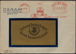 BERLIN/ O17/ Schone Deine Augen/ Durch Besseres Licht/ OSRAM/ D/ Die/ Hochleistungs-Lampe 1936 (5.9.) AFS = Auge (u. Glü - Maladies