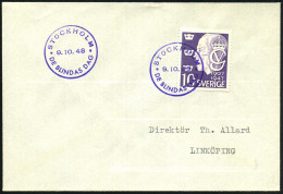 SCHWEDEN 1948 (9.10.) Viol. SSt: STOCKHOLM/DE BLINDAS DAG (= Blinden-Tag) 2x Klar Auf Inl.-Bf. (Mi.329 D EF) - AUGE / OP - Enfermedades