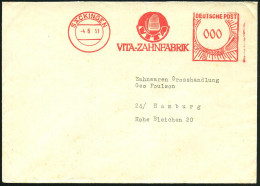 SÄCKINGEN/ VITA-ZAHNFABRIK 1951 (4.6.) Dekorativer AFS Francotyp "Gr. Posthorn" In 000 (Logo: Zahn) Klar Gest. Unbeansta - Medicine