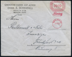 BERLIN N 39/ Schering 1926 (21.10.) AFS-Vorläufer "Bafra" , Achteck Mit Vertikalachse 0010 Pf. Vierstellig ("Schering" I - Pharmazie