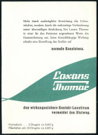 (14b) BIBERACH (RISS)/ Thomae 1953 (Juni) AFS Auf Grüner (halber) Monochromer Reklame-Kt.: Laxans Thomae.. (Firmen-Logo) - Farmacia