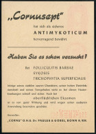 BONN/ B/ DEUTSCHES REICH 1950 (5.1.) PFS "Achteck" 4 Pf. Unverändert Weiterverwendet! , Reklame-Kt.: "CORNU" OHG, Dr. Pa - Pharmacie