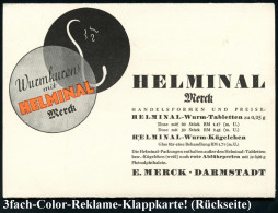 DARMSTADT/ 2/ E.MERCK 1933 (8.3.) AFS Francotyp (etw. Schwach) Auf Dreifach-Reklame-Kt.: Wurmkuren Mit HELMINAL.. Mit Sp - Pharmacy