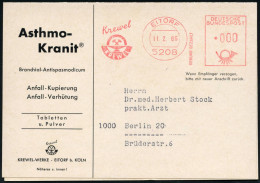 5208 EITORF/ GEBÜHR BEZAHLT/ Krewel.. 1966 (11.2.) AFS In 000 + GEBÜHR BEZAHLT = Massn-Drs. , Reklame-Klapp-Kt.: Asthmo- - Pharmacie