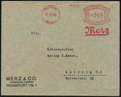 FRANKFURT/ (MAIN)1/ Merz 1930 (11.10.) AFS Francotyp, A-Maschine (Schriftzug) Klar Auf Firmen-Bf. (Dü.E-1CAh = A-Maschin - Pharmacy