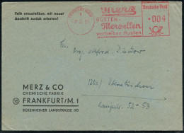 FRANKFURT (MAIN)/ 1/ Merz/ HUSTEN-/ Merzellen/ Vertreiben Husten 1951 (7.2.) Aptierter AFS = "STADT DES DEUTSCHEN HANDWE - Pharmacie