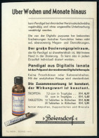 HAMBURG 30/ Beiersdorf 1936 (12.2.) AFS Francotyp Auf Color-Reklame-Kt.: ..Digitalis-Therapie Pandigal.. (rs. Flasche U. - Apotheek