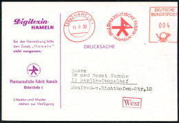 (20a) HAMELN 1/ PHARMAZEUTISCHE FABRIK HAMELN 1953 (18.8.) AFS = Firmen-Logo Auf Monochromer Reklame-Ak.: Digitoxin.. (F - Farmacia