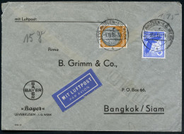 LEVERKUSEN-/ I.G. WERK/ A 1936 (9.11.) 2K-Steg = Hauspostamt I.G.-Chemiewerk , 2x Auf Frankatur 85 Pf., Luftpost-Firmen- - Apotheek