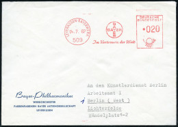 509 LEVERKUSEN-BAYERWERK/ BAYER/ ARZNEIMITTEL 1962 (4.7.) AFS = Hauspostamt Fa. Bayer, Sonderform Kl. Orts-1K M. Kl.PLZ  - Farmacia