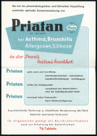 (21a) MINDEN (WESTF) 1/ Chemische Werke Minden.. 1953 (29.6.) AFS Auf Zweifarbiger Reklame-Klapp-Kt.: Priatan Bei Asthma - Apotheek