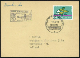 SCHWEIZ 1962 (7.7.) Amtl. HdN: GENEVE/UNION EUROP./DES CHIROPRATICIENS/XIIe./Congrès (Logo) + 1K: AUTO-PA Nr.3 Klar Gest - Médecine