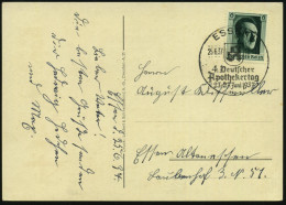 ESSEN 1/ 4.Deutscher/ Apothekertag 1937 (26.6.) SSt ("A" Mit Lebensrune) Zweifarbige, Seltene Sonderkarte: Hochofenanlag - Pharmacy