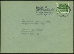 (1) BERLIN SW 11/ Ag/ Beschäftigt/ Schwerbeschädigte!.. 1952 (11.10.) MWSt Klar Auf Ortsbf. (Bo.S 620 A , Erstjahr , Nur - Médecine