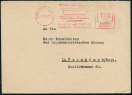 BAD LIEBENWERDA/ Besucht D./ Kreis-Eisen-Moorbad/ ..Kreiskommunalverwaltung 1945 (9.12.) AFS Francotyp "Reichsadler",  U - Médecine