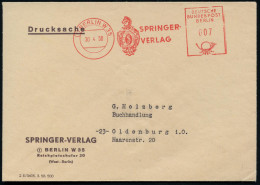 (1) BERLIN W35/ ALLE ZEIT WACH/ SPRINGER-/ VERLAG 1958 (30.4.) AFS Postalia "Posthorn" (Firmen-Logo) = Springer , Klar G - Echecs