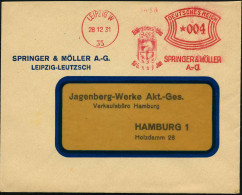 LEIPZIG W/ 35/ Es Bürgt Dieses Zeichen../ SPRINGER & MÖLLER/ A.-G. 1931 (28.12.) AFS Francotyp (Firmen-Logo) = Springer  - Chess