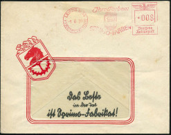 LEIPZIG W 35/ REICHSMESSESTADT/ Jhre Farben:/ S&M/ SPRIMO-FARBEN 1939 (1.6.) AFS Francotyp "Reichsadler" (Firmen-Logo) = - Ajedrez