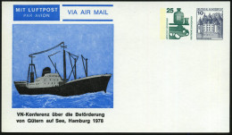 Hamburg 1978 (März) LPP 25 Pf. Unfall + 10 Pf. Burgen: UN-Konferenz über Die Beförderung Von Gütern Auf See (Frachter) U - Maritime