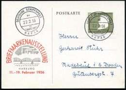DEUTSCHE SCHIFFSPOST/ Au/ TS/ "DARMSTADT"/ HAPAG 1956 (22.2.) 2K-BPA Auf Sonderkt.: Briefm.-Ausstellung Harburg (EF Mi.2 - Maritime