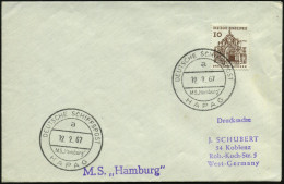 B.R.D. 1967 (12.2.) 2K-BPA: DEUTSCHE SCHIFFSPOST/a/MS "Hamburg"/HAPAG (Nr.i-18) + Viol. 1L: M. S. "Hamburg", Klar Gest.  - Maritime