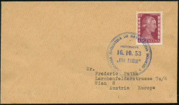 ARGENTINIEN 1953 (16.10.) Blaues 2K-BPA: MOTONAVE/"EVA PERON"/COMPANIA ARGENTINA DE NAVEGACION DODERO S.A. Klar A. EF 10 - Maritime