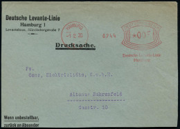 HAMBURG/ 1/ Deutsche Levante-Linie 1930/38 3 Verschied. AFS Francotyp (1x Mit Reedereiflagge) Klar Auf 3 Firmen-Vorderse - Maritime