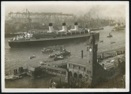 HAMBURG/ *1*/ Übt Nationale/ Solidarität/ Gebt! Helft! 1934 (16.2.) MaWSt Auf S/w.-Foto-Ak.: Ausreise Der "Cap Arkona" , - Marítimo