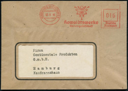 HAMBURG 14 FREIHAFEN/ Howaldtswerke/ AG 1946 (3.9.) Seltener, Aptierter AFS Francotyp "Reichsadler" = Entfernt = Notmaßn - Maritime