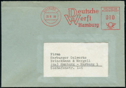HAMBURG 1/ Deutsche/ Werft/ Hamburg 1959 (25.6.) AFS (rs. Abs.-Vordr.) Klar Gest. Orts-Bf. (Dü.E-23CG Ohne PLZ) - WERFT  - Maritime