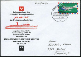 2 HAMBURG 109/ TS Hamburg Indienst-/ Stellung../ DAL 1969 (22.3.) SSt (Reederei-Logo) Auf Inl.-.SU. + Orig. S/w.-Foto,   - Maritime