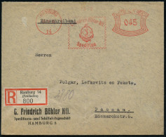 HAMBURG/ 14/ C.Friedrich Böhler Nfl./ Spedition 1931 (22.10.) AFS Francotyp 045 Pf. = Rettungsring U. Anker + RZ: Hambur - Maritime