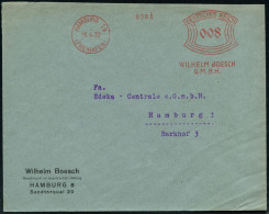 HAMBURG 14/ (FREIHAFEN)/ WILHELM BOESCH/ GMBH 1932 (8.3.) AFS Francotyp = Zoll-Ausschlußgebiet! Klar Auf Firmen-Bf. (Dü. - Maritiem