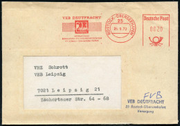 25 ROSTOCK - Ü B E R S E E H A F E N / DDR/ DSR/ VEB DEUTFRACHT SEEREEDEREI 1972 (21.8.) AFS Postalia, Sonderform, Viers - Maritime