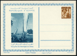 ÄGYPTEN 1954 6 M. BiP Soldat, Baun: Les Barrages Du Delta = Nil-Stausee (mit Segelschiffen) Ungebr. Selten!  (HG.P 44) - - Maritiem