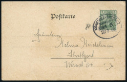 KONSTANZ-BREGENZ/ SCHIFFSPOST/ KURS 5 1900 (26.7.) Oval-BPA Auf EF 5 Pf. Germania "Reichspost", Grün Auf Monochromer Fot - Maritime