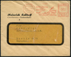 CUXHAVEN 1/ Fischnahrung/ Schafft/ Gesundheit/ U./ Kraft/ Heinr./ Eckhoff/ Seefisch. 1936 (4.11.) AFS Francotyp = Kabelj - Marítimo