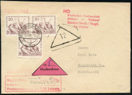 D.D.R. 1961 (2.12.) 20 Pf. Hochsee-Fischer, Netz Einholend, Reine MeF: 3 Stück , 2K-Steg: REICHENBACH (VOGTL) 1/h, Klar  - Schiffahrt