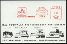 B.R.D. 1980 (15.12.) AFS: VORFÜHRSTEMPEL/POSTALIA/Kogge-Metall/M.J.C.NIEMANN = Hanse-Kogge , Seltene Postalia-Musterkt.! - Maritime