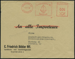 HAMBURG 14/ (FREIHAFEN)/ C.Friedrich Böhler Nfl./ Spedition 1948 (13.8.) AFS Francotyp "Posthorn" = Hauspostamt Zollauss - Maritime